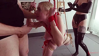 Bondage Puppet Gets Spun Around For Rough Anal And Atm videos