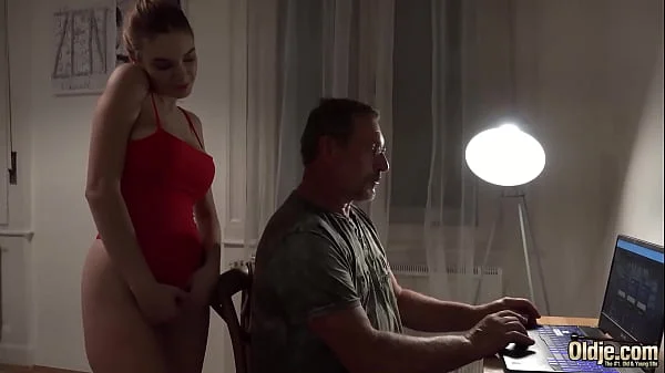 Bald old man puts his cock inside teen pussy and fucks her videos