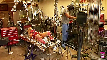 This Blonde Bitch Got Her Ass Banged By A Dildo And Pussy By A Man videos