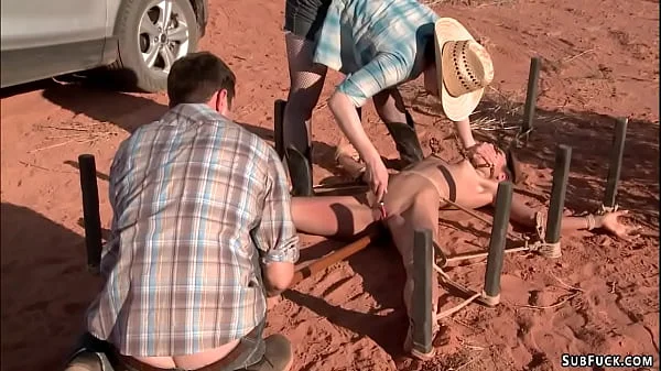 Hogtied and anal fucked in a desert videos