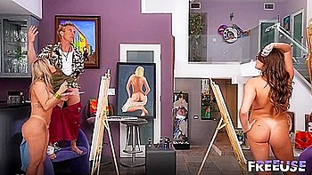 Freeuse Fantasy In Nude Painting Class: Sign Your Art With The Teachers Cum videos