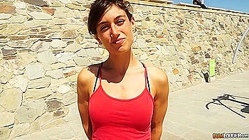 Small Tit Brunette Gives Blowjob To A Big Cock videos