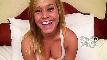 Watch This Beautiful 18 Yr Old Blond Hair Babe Take On An 8 Inch videos