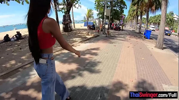 Amateur Thai teen with her 2 week boyfriend out and about before the sex videos