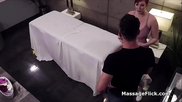 Milking cock under the table during massage videos