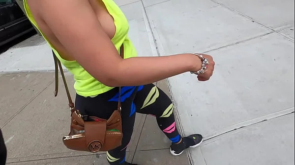 Wife no bra side boobs with pierced nipples in public flashing videos