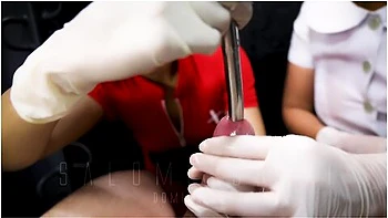 Evil Pinay Nurses Salome Salvi And Dominafire Perform Sounding And Blowjob On Unlucky Slave videos