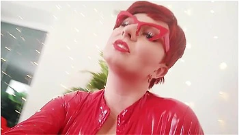 Arya Grander - Red Pvc Catsuit Vinyl Fetish, Femdom Pov Dirty Talk Humiliation videos
