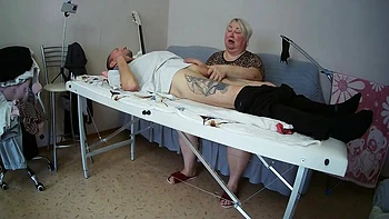 Stepmother-in-law Sucks And Jerks Off My Dick On The Massage Table And Swallows Cum videos