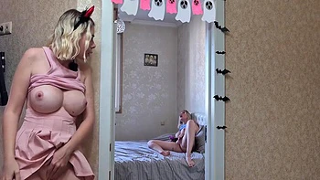 Caught My Stepsister Playing With Her Pussy Ended Up Cumming Together. Halloween 2025 videos