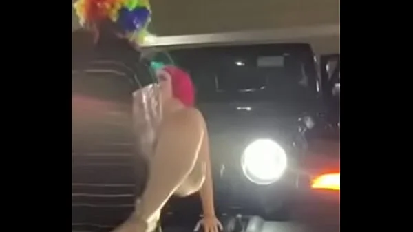 Pink hair whore gets pounded on jeep videos