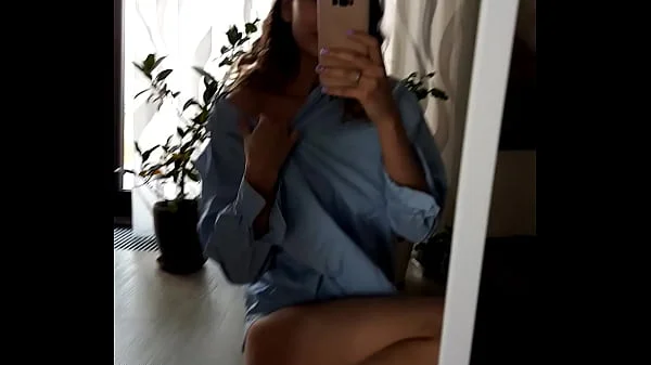 Cute Brunette Masturbates Pussy In Front Of The Mirror While No One Is Home videos