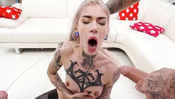 Tattooed Slut Sasha Anime Guzzles Warm Piss During Rough Sex videos