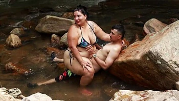 Lexly_16 Outdoor River Fuck with Big Dick Stranger - Latina Blowjob and Cum on Pussy videos
