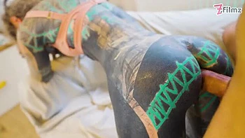 Tattooed babe Anuskatzz gets her tight ass stretched deep by thick Italian cock in wild anal fuck videos