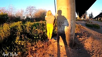 April BigAss Drinks Piss on Street in Real Outdoor Risk videos