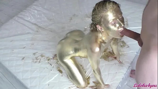 Paints Herself and Rides a Cock - Deepthroat and Doggystyle Fuck - Laloka4you videos