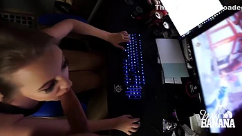 Horny Fucks While She Plays - Gamer Girl And Miss Banana videos