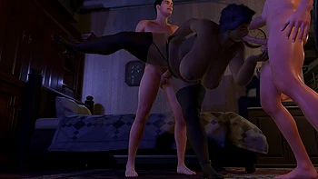 Two White Boys Fuck a Thick Black BBW MILF Standing up videos