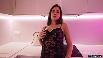 Huge Cumshot On Tits In The Kitchen To Russian - Mary Rock videos