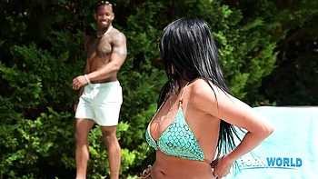 Sunbathing Hottie Anissa Kate Takes A Titty Cumshot After Poolside BBC DP Threesome GP3254 videos