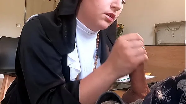 Pervert doctor poses a hidden camera in her waiting room ... he notices that she is not so good for a nun ... videos