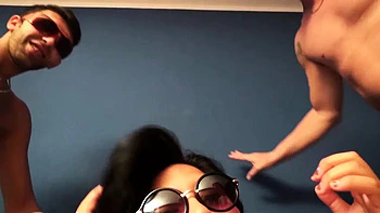 Amateur Latina BBW Threesome with Two Horny Italian Men - Anal, Blowjob & Cum on Tits videos