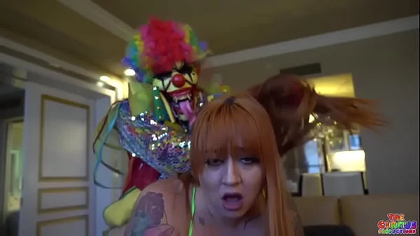 Busty Redhead Milf gets her pussy destroyed by clown videos