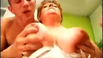 Mature BBW Workout Threesome: Blowjob, Doggy  Big Tits Porn videos