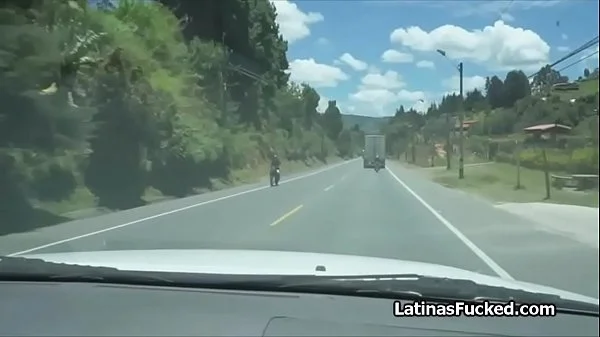 Cock too big for amateur Latina on her first porn casting videos