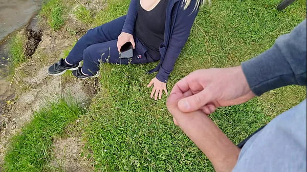Jerk off a dick near a stranger girl in public videos