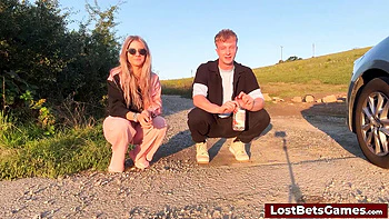 Amateur Teen POV: Lost Bet Bottle Flip Game Leads to Hot Blowjob & Handjob Action videos