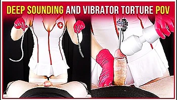 Deep Cock Sounding And Handjob Vibrator Torture From Your Nurse Era videos