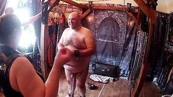 BBW British Domina Satana & Lanista Bear Punish Slaves - BDSM Dungeon Spanking & Femdom Training Part 4 videos