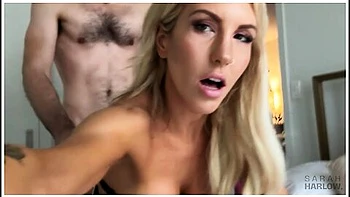 Sarah Harlow - Hot Blonde Milf Fucked And Gets Big Load Of Hot Cum On Her Tits Pov videos