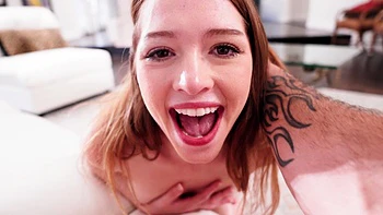 A long-haired brunette, Myra Moans, gets a hot blowjob from her partner Jack Vegas. videos