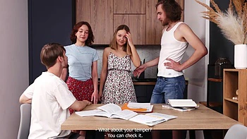 Two cute teens, Mila Ex and Alison Lip, finger their pussies together. videos