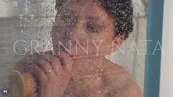 Modern Grandma Nata Loves To Play With Her Dildo And Her Pussy In The Bathroom videos