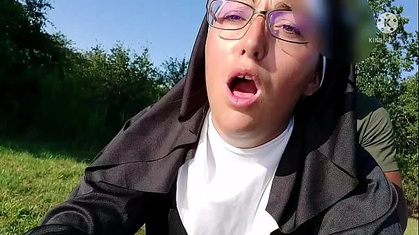Nun virgin forgets it's principe, when she sees this big cock on a motorway area... Shocked !! videos
