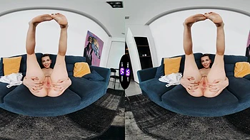 A cute and shy girl, Arina Shy, plays with her pussy at home videos