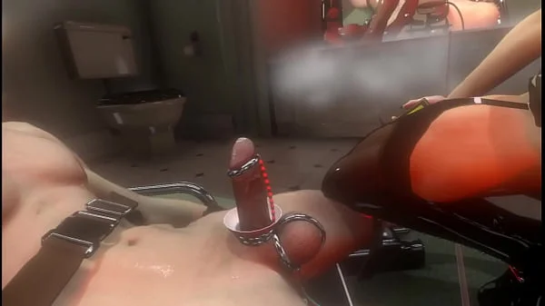 Citor3 3D SFM VR Sex Game Huge tits latex mistress electro stimulation precum riding and milking videos