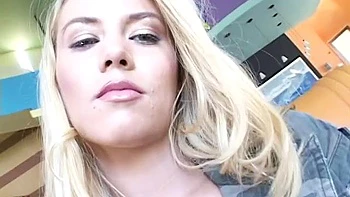 Sweet blonde wearing fishnet stockings creampied by James Deen videos