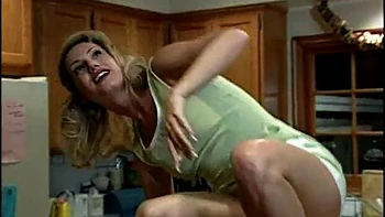 Young pretty blonde was seduced my elder carpet muncher on the kitchen videos