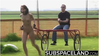 Teen 18+ Humiliated Tied To A Cart And Slapped With A Wet Towel In Submission videos