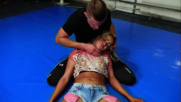 Dude smash her in mixed wrestling videos