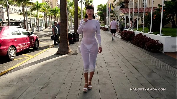 Transparent dress in public videos