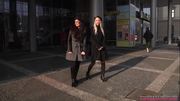 Uma and Lara took stranger on the streets for horny fuck in the car videos