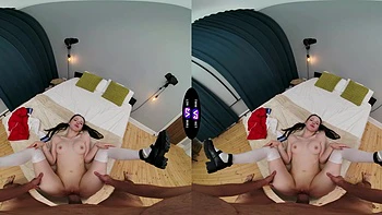Virtual reality sex with pale teen Dakota Doll in doggy style videos