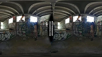 Risky Public Nudity — Hot Girls on Vacation Spray Painting Graffiti videos