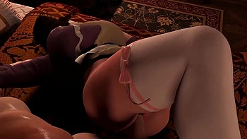 Anal with Hot Asian Maid Milf on the bed: 3D Porn videos